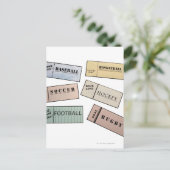 Ticket-Stubs Postkarte (Stehend Vorderseite)