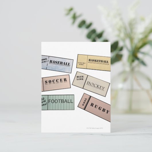 Ticket-Stubs Postkarte (Stehend Vorderseite)