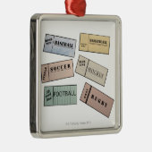 Ticket-Stubs Silbernes Ornament (Rechts)