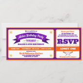 Ticket Style Baseball Birthday Party Einladung (Vorderseite)