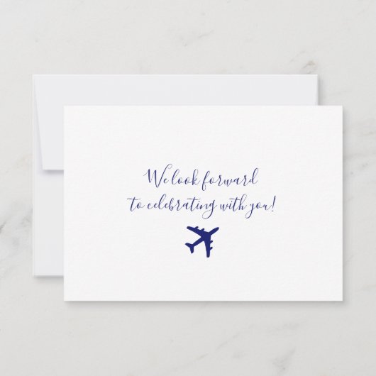 Ticket Style Boarding Pass Reise Theme Response RSVP Karte (Rückseite)