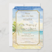 Ticket Style Save the Date Hochzeit in Urlaubsort (Rückseite)