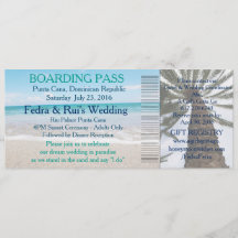 Ticket-Zielort für den Hochzeitstag Boarding