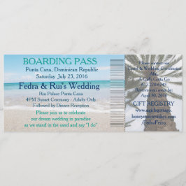 Ticket-Zielort für den Hochzeitstag Boarding Einladung