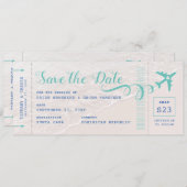 Ticket zum Beach Boarding Pass Save the Date Ankündigung (Vorne/Hinten)