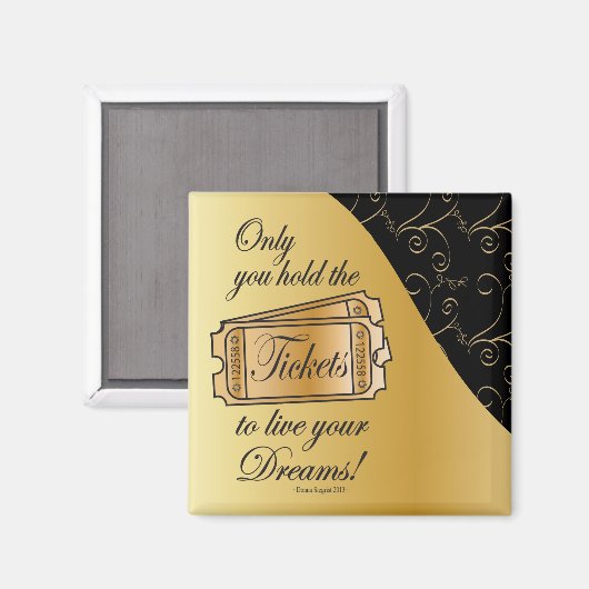 Ticket zum Leben Ihrer Träume Magnet (Vorderseite/Rückseite)