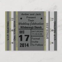 Ticket zum Spaß Save the Date Postkarte
