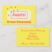 Ticket zur Visitenkarte eines Party (Vorne/Hinten)