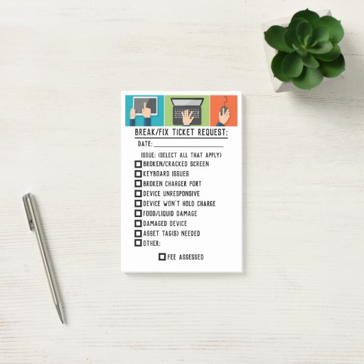 Ticketanfrage nach dem Ende der Bestellung/Ticketr Post-it Klebezettel (Büro)