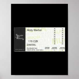 Ticketaufkleber für die Prager Galerie Poster