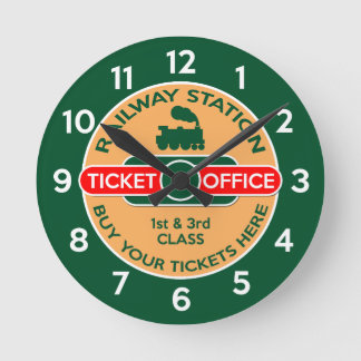 Ticketbüro des Bahnhofs Runde Wanduhr