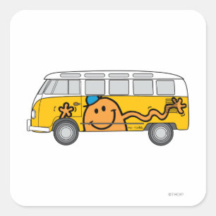 Ticketbus Quadratischer Aufkleber