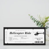 Ticketgutschein für Hubschrauberfahrten Einladung (Stehend Vorderseite)