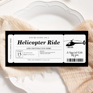 Ticketgutschein für Hubschrauberfahrten Einladung