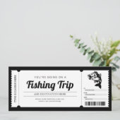 Ticketgutschein für überraschende Fangreise Einladung (Stehend Vorderseite)