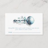 Ticketkarte für Blue Baby Rattle Boy Diaper Begleitkarte (Vorderseite)