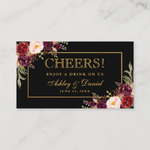 Ticketkarte für die Hochzeitsempfehlung Black Burg Begleitkarte