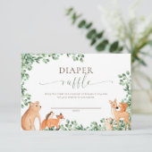 Ticketkarte für Landtiere mit weißem Windeln Einladung (Stehend Vorderseite)