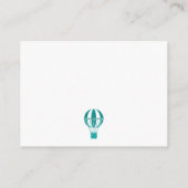 Ticketkarten für aquamarine Heißluftballon-Windeln Begleitkarte (Rückseite)