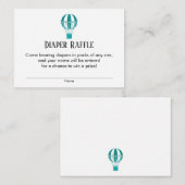 Ticketkarten für aquamarine Heißluftballon-Windeln Begleitkarte (Vorne/Hinten)