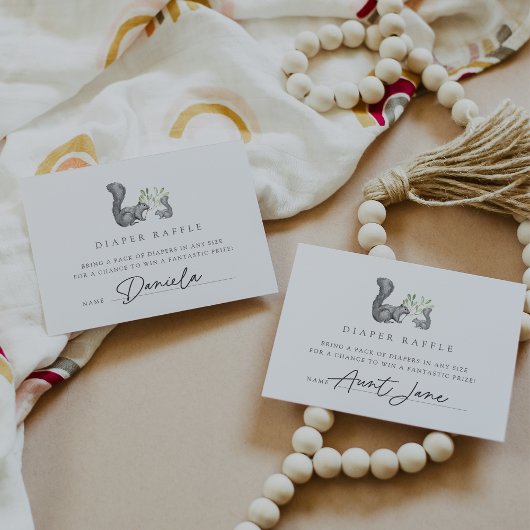 Ticketkarten für Woodland Friends Diaper Begleitkarte