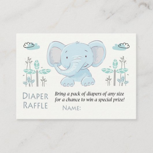 Tickets für das Blue Elefant Diaper Raffle (Vorderseite)