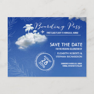 Tickets für Save the Date Boarding Ankündigungspostkarte