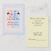 Tickets für Twin Boy und Girl Diaper Begleitkarte (Vorne/Hinten)