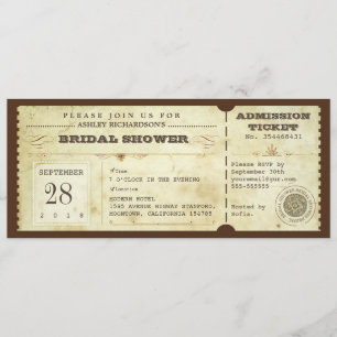 Tickets für Vintage Typografie Brautpartys Einladung