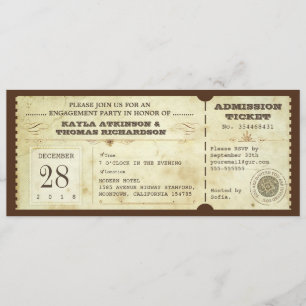 Tickets für Vintage Typografie Einladung