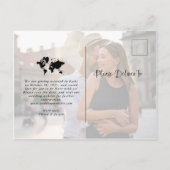 Tickets-Hochzeit in Urlaubsort Save the Date buche Ankündigungspostkarte (Rückseite)