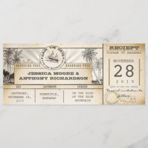 Tickets zum Datum speichern - Vintage-Einladungen Save The Date
