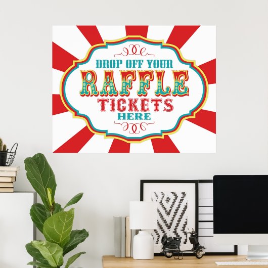Ticketsignatur für Karneval oder Circus Raffle Poster (Heimbüro)