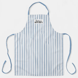 Ticking Stripe Vintage Farmhouse Blau Schürze