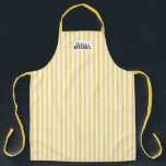 Ticking Stripe Vintage Farmhouse Mustard Yellow Schürze<br><div class="desc">Vintage Farmhouse Ticking Stripe Apron. This all over print apron will look lovely whether you're wearing it in the kitchen to cook or it's hanging on a hook waiting for you to need it. This simple design adds a touch of charm to your kitchen decor while giving you full coverage...</div>