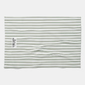 Ticking Stripe Vintage Farmhouse Sage Geschirrtuch (Horizontal)