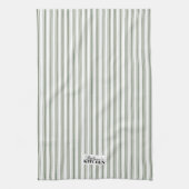 Ticking Stripe Vintage Farmhouse Sage Geschirrtuch (Vertikal)