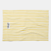 Ticking Stripe Vintage Farmhouse Yellow Geschirrtuch (Horizontal)