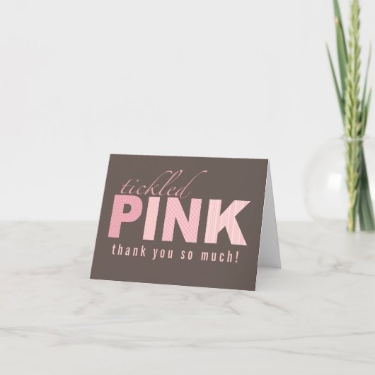 Tickled Pink Baby Girl Danke Note Card (Vorderseite)