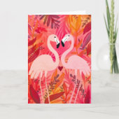 TICKLED PINK Flamingos Valentine Whimsical Funny Karte (Vorderseite)