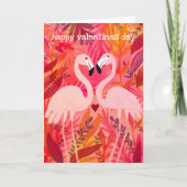 TICKLED PINK Flamingos Valentine Whimsical Niedlic Karte (Vorderseite)