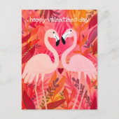 TICKLED PINK Flamingos Valentine Whimsical Niedlic Postkarte (Vorderseite)