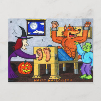 Ticklish Halloween Werewolf Postkarte