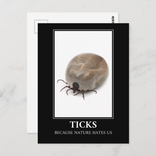 Ticks, weil die Natur uns hasst - Parasitenspass Postkarte (Vorne/Hinten)