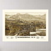 Ticonabweicha, NY Panoramic Map - 1884 Poster (Vorne)