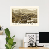 Ticonabweicha, NY Panoramic Map - 1884 Poster (Heimbüro)