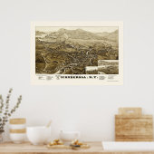 Ticonabweicha, NY Panoramic Map - 1884 Poster (Küche)
