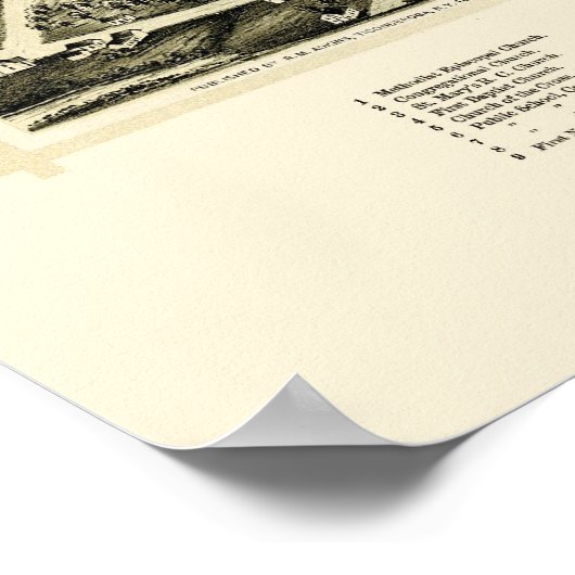 Ticonabweicha, NY Panoramic Map - 1891 Poster (Ecke)