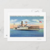 Ticonabweicha Steamer Verlassend Port Burlington, Postkarte (Vorne/Hinten)