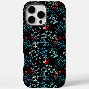 tictactoe pattern.BW.B BG iPhone 16 Pro Max Hülle